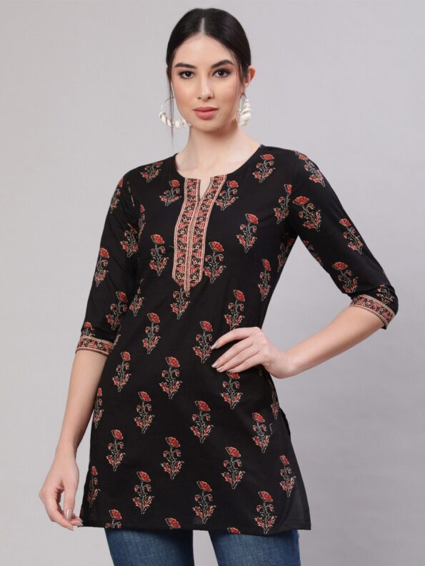 Black Floral kurta